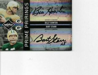 Rare Bart Starr & Billy Howton Pime Pairings Auto Ed 5/25