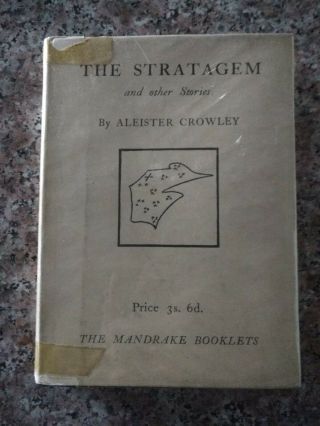1929 Aleister Crowley The Stratagem And Other Stories 1st Editon Magick Rare Dj