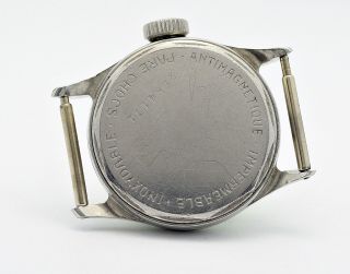 Vintage MOERIS,  Borgel FB steel screw case,  radium dial,  40 ' s men ' s watch 4
