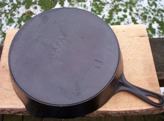 Vintage Wapak 11 Cast Iron Skillet Camping Fry Pan