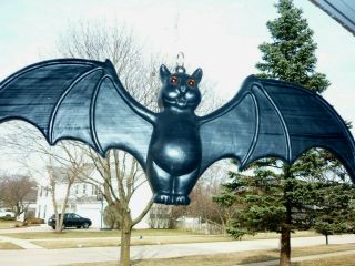 Vintage Halloween Black Blow Mold Bat 22 " Union Featherstone Design Yard Decor