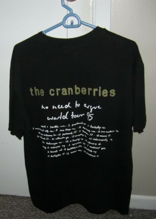 The Cranberries No Need To Argue Vintage Tour T - Shirt 2
