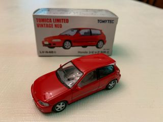 Tomica Limited Vintage Neo Lv - N48a Honda Civic Sir Ii (red) 1/64