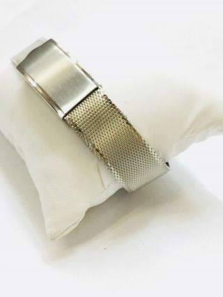 Vintage 17mm S - Steel Mesh Kreisler Usa Nos 1960s Watch Band Curved Ends (10685m)