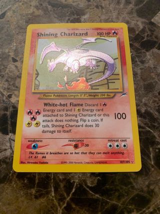 Shining Charizard 107/105 Holo Rare Unlimited Neo Destiny Nm/lp - Pokemon Card