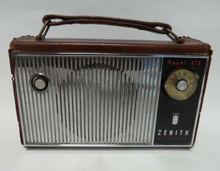 Zenith Deluxe Royal 675 Lg Am Transistor Radio Vintage 1962 Made In Usa