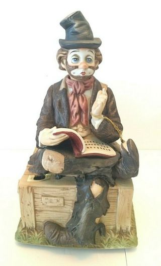Vtg Waco Melody In Motion Porcelain Musical Hobo Clown Willie The Whistler Euc