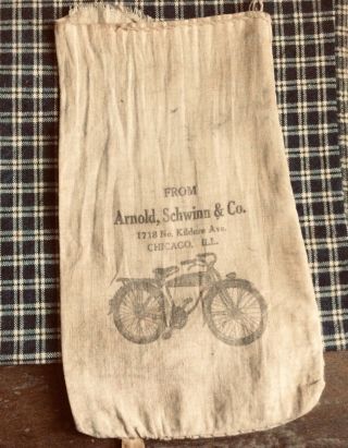 Antique/vintage 1940 ? Arnold,  Schwinn & Co.  Bicycle Head Badge Parts Bag