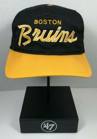 Vintage Boston Bruins Sports Specialties Script The Twill Snapback Hat Cap Nhl