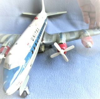 RARE UNITED AIRLINES DC - 7c MAINLINER 1950 ' s JAPAN by YONEZAWA Co.  VG / 10
