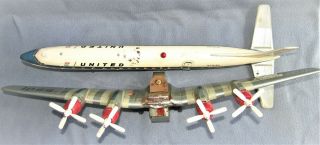 RARE UNITED AIRLINES DC - 7c MAINLINER 1950 ' s JAPAN by YONEZAWA Co.  VG / 8