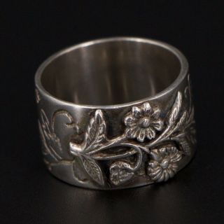 Vtg Sterling Silver - Israel Prodesso Flower Floral Band Ring Size 8 - 8.  5g
