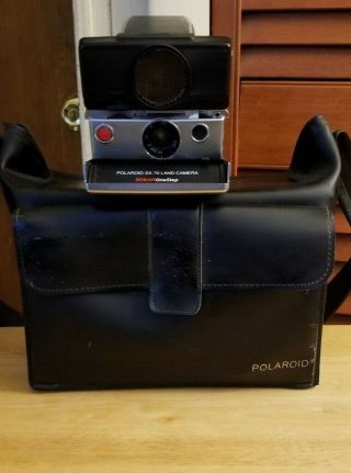 Vintage Polaroid Sx - 70 Land Camera Sonar Onestep With Flash And Polaroid Bag