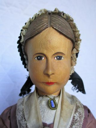 Vintage Swiss Linden Wood Carved 14 in Doll Clothing 3