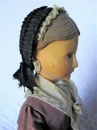 Vintage Swiss Linden Wood Carved 14 in Doll Clothing 4