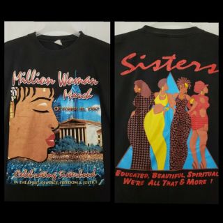 Vtg 1997 Million Woman March Official T - Shirt Xl Rap Tee Tupac Malcom X (b)