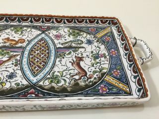 Vintage Real Ceramica Estrela de Conimbriga Portugal Hand Painted Serving Tray 5
