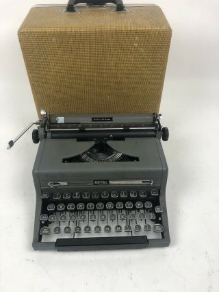 Vintage 1949 Royal Quiet Deluxe Portable Typewriter,  Fully,