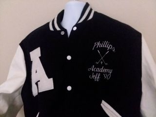 Vintage Phillips Academy Andover Varsity Jacket Letterman Golf Size 44 Jeff