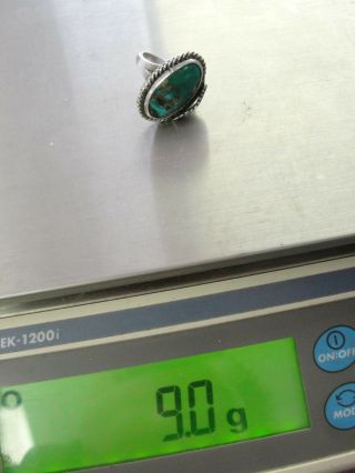 Vintage old pawn sterling silver turquoise ring size 7 8