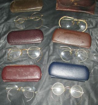 Antique 6 Wire Rim Glasses 14k B&l1/10 12 K Gold Filled Gf Shuron Stevens & Co
