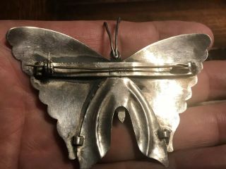 Vintage Mexican Sterling Silver BUTTERFLY pin BROOCH Hand Crafted jewelry 4
