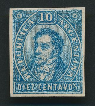 RARE ARGENTINA STAMPS 1863 1864 RIVADAVIA UNADOPTED DESIGN,  INC 15c MOG,  VF 4