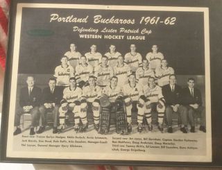Vintage 1961 - 62 Portland Buckaroos Whl Signed Team Photo Western Hockey League