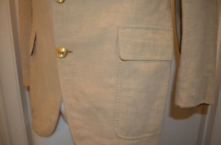 Ralph Lauren Linen Gold Polo 41R M Suit Jacket Sport Coat USA UNION VTG 70s 80s 3