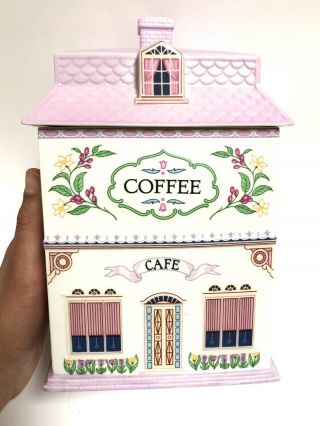 Vtg 1990 Lenox Village Porcelain Houses Canister Set Flour Sugar Coffee Tea 5