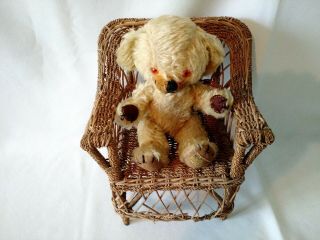 Vintage old Merrythought Cheeky mohair teddy bear with bells,  1960s,  9 