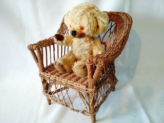 Vintage old Merrythought Cheeky mohair teddy bear with bells,  1960s,  9 