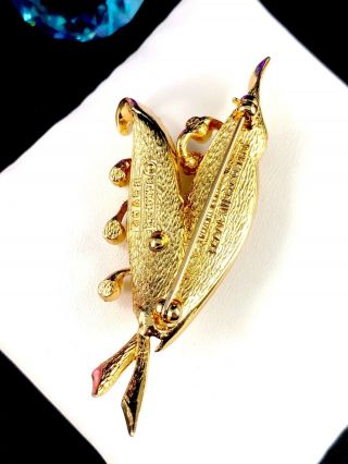 MEANINGFUL SIGNED MARCEL BOUCHER GOLD - TONE FAUX PEARL LILY OF THE VALLEY BROOCH 4