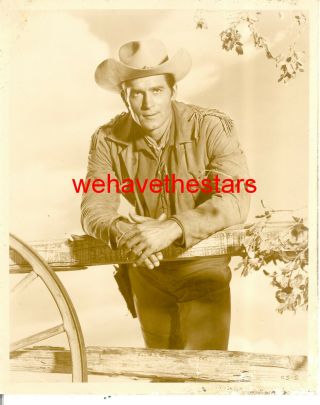 Vintage Clint Walker Quite Handsome Sexy Cowboy 50s Publicity Portrait