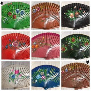 Set Of 12 Spanish Wood Fan/wedding Deco/gift For Her/dancing Fan