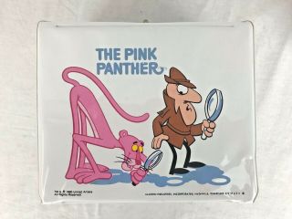 Vintage Aladdin THE PINK PANTHER 1980 White Vinyl Lunchbox With Thermos 3