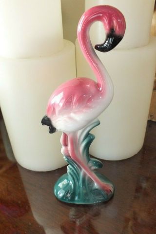 Antique,  Vintage Maddux ? Ceramic Head - Up Flamingo 8 Inch