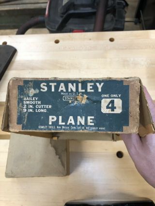 Vintage Stanley Bailey No 4 Plane,  Type 19 USA w/Original Box - Estate Find 7