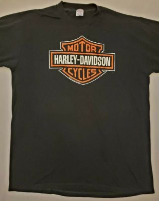 Vintage 1982 Harley Davidson Logo Jerzees T Shirt Mens Xl Single Stitch