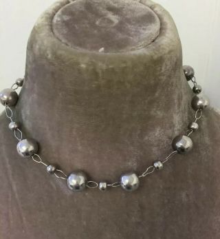 Vintage Jewellery Fabulous And Unusual Silver Bead Necklace