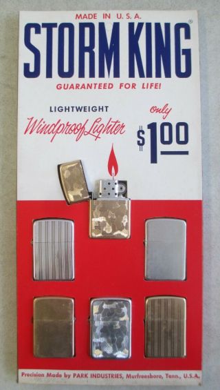 Vintage Park Lighters Storm King Windproof Metal Lighters Store Counter Display
