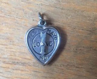 Vintage Sterling Silver Heart Charm Pendant I Love You Spinning Arrow Necklace 2