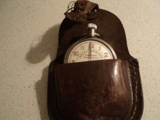 Vintage Railway Timekeeper Pocket Watch In Leather Pouch Austria