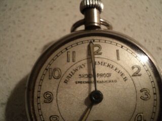 Vintage Railway Timekeeper Pocket watch in leather pouch Austria 4