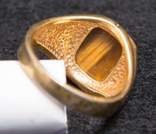 Vintage 18K Gold Plated Costume Jewelry Mens Ring Size 10 - 3/4 tob 4
