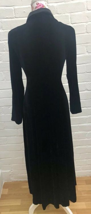 Vintage Laura Ashley Black Velvet Dress Size 8 10 Silk Blend Long Riding Jacket 5