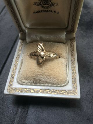 Vintage 14k Yellow Gold Religious Jesus Crucifix Cross Ring Size 9 4.  1 Grams