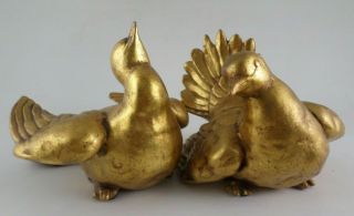 Vintage Anthony Freeman Mcfarlin Gold Doves Birds California Pottery