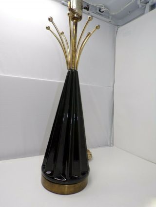 Vintage Mid Century Modern Atomic Sputnik Starburst Table Lamp Black Retro 315