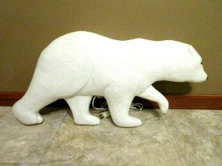 Vtg Union " Don Featherstone " Xmas Lighted Walking Polar Bear Blow Mold - 13 " Tall